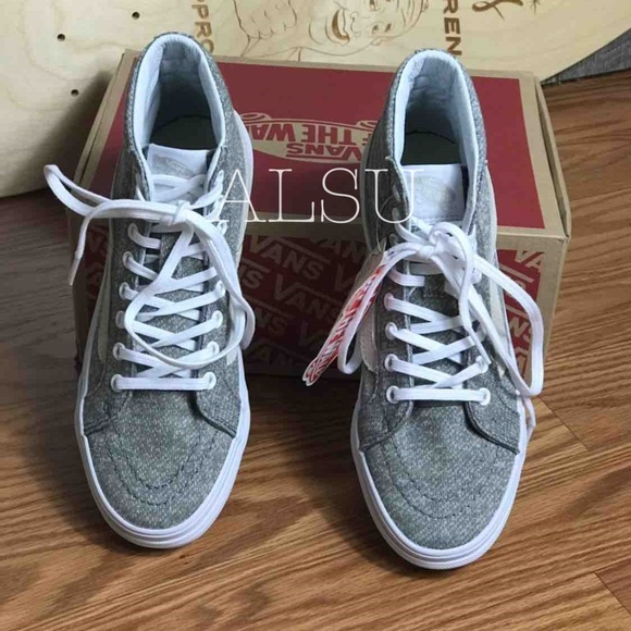 VANS SK8-HI Slim J&S Frost Grey Kid’s  AUTHENTIC - Picture 2 of 6